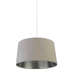 House Beautiful Samet Velvet Drum Shade - Grey - 45cm -Homebase Sales Store 12882892 1664861119865239