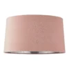 House Beautiful Samet Velvet Drum Shade - Pink - 45cm -Homebase Sales Store 12882893 7614861162278879