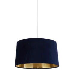 House Beautiful Samet Velvet Drum Shade - Navy - 45cm -Homebase Sales Store 12882897 1434867934818461