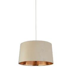House Beautiful Samet Velvet Drum Shade - Champagne - 45cm -Homebase Sales Store 12882898 1134861162018245