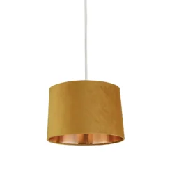 House Beautiful Samet Velvet Drum Shade -Ochre - 30cm -Homebase Sales Store 12882902 1794884447680523