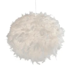 Hattie Feather Non-elec Light Shade - White -Homebase Sales Store 12886897 1274911169770081