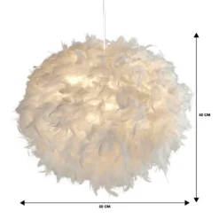 Hattie Feather Non-elec Light Shade - White -Homebase Sales Store 12886897 3354936822373004