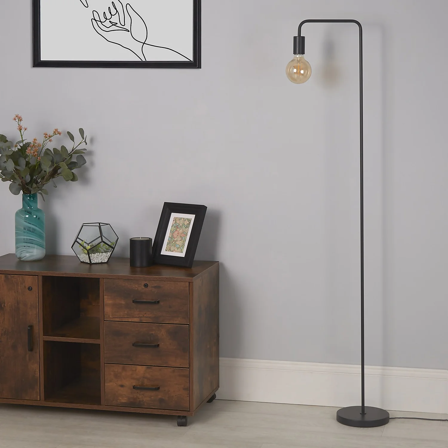 Jay Floor Lamp - Charcoal Jay Floor Lamp - Charcoal -Homebase Sales Store 12908185 1885049847534740