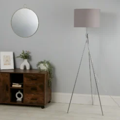 Bella Tripod Floor Lamp - Grey -Homebase Sales Store 12908200 5715042038653354