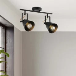 Abigail 2 Lamp Spotlight Bar - Black -Homebase Sales Store 12909851 1394845849312351