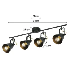 Abigail 4 Lamp Spotlight Bar - Black -Homebase Sales Store 12909853 1214845849504192