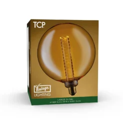 TCP Decorative Lightbulb LED Large Globe ES 3W/8W Warm Amber 1 Pack -Homebase Sales Store 12968023 1454853931401484