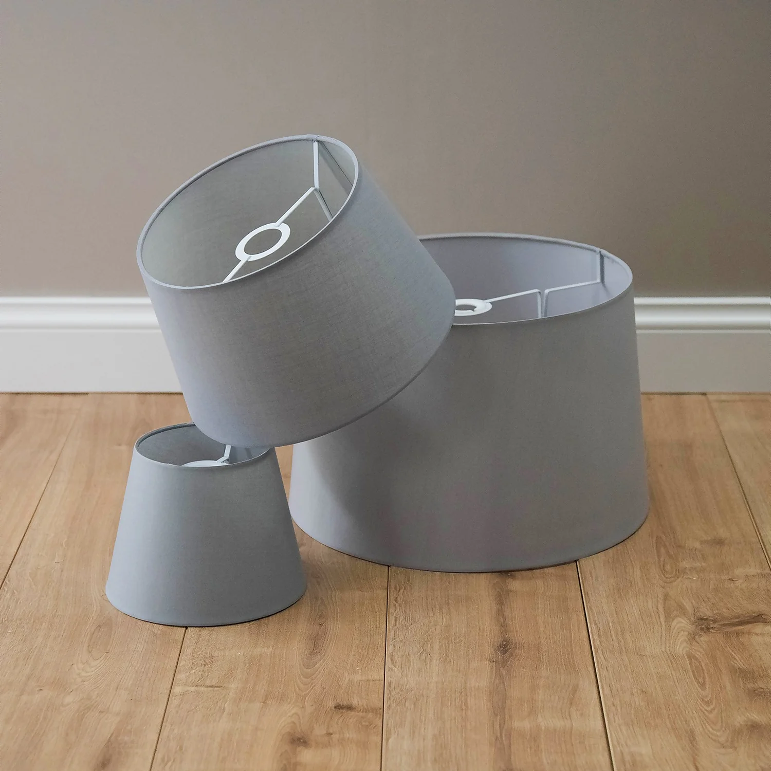 Clyde Grey Taper Shade - 40cm Clyde Grey Taper Shade - 40cm -Homebase Sales Store 13139376 1704920559992342