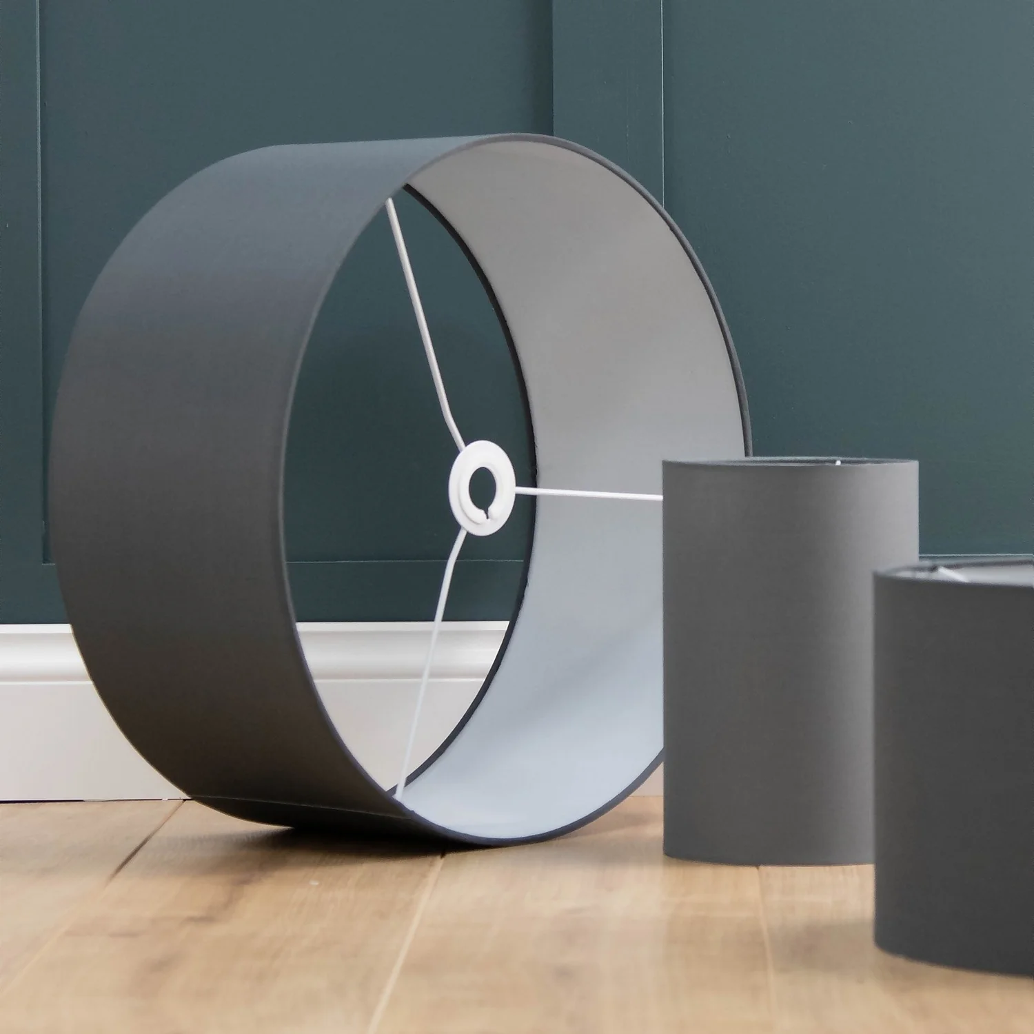 Clyde Charcoal Drum Shade with Diffuser - 45cm Clyde Charcoal Drum Shade With Diffuser - 45cm -Homebase Sales Store 13139382 1964944148090977