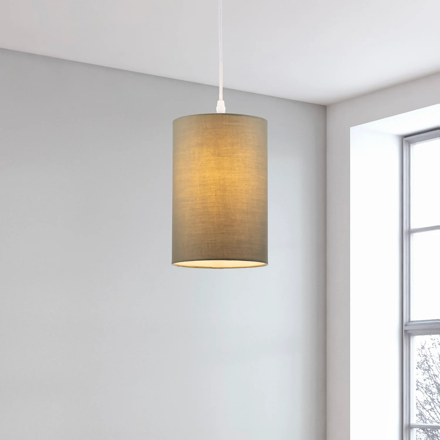 Clyde Charcoal Cylinder Shade - 16cm Clyde Charcoal Cylinder Shade - 16cm -Homebase Sales Store 13139383 1134900551007458