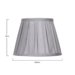 Raye Dove Pleated Taper Silk Shade - 20cm -Homebase Sales Store 13139384 6684900556549946