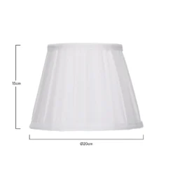 Raye White Pleated Taper Silk Shade - 20cm -Homebase Sales Store 13139385 2724900556763468
