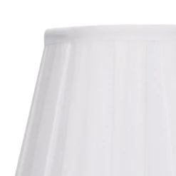 Raye White Pleated Taper Silk Shade - 20cm -Homebase Sales Store 13139385 5704900556734857