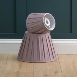 Raye Fig Pleated Taper Silk Shade - 20cm -Homebase Sales Store 13139393 8494944148037691