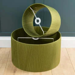 Raye Olive Drum Pleated Silk Shade - 30cm -Homebase Sales Store 13139397 7774944148135686