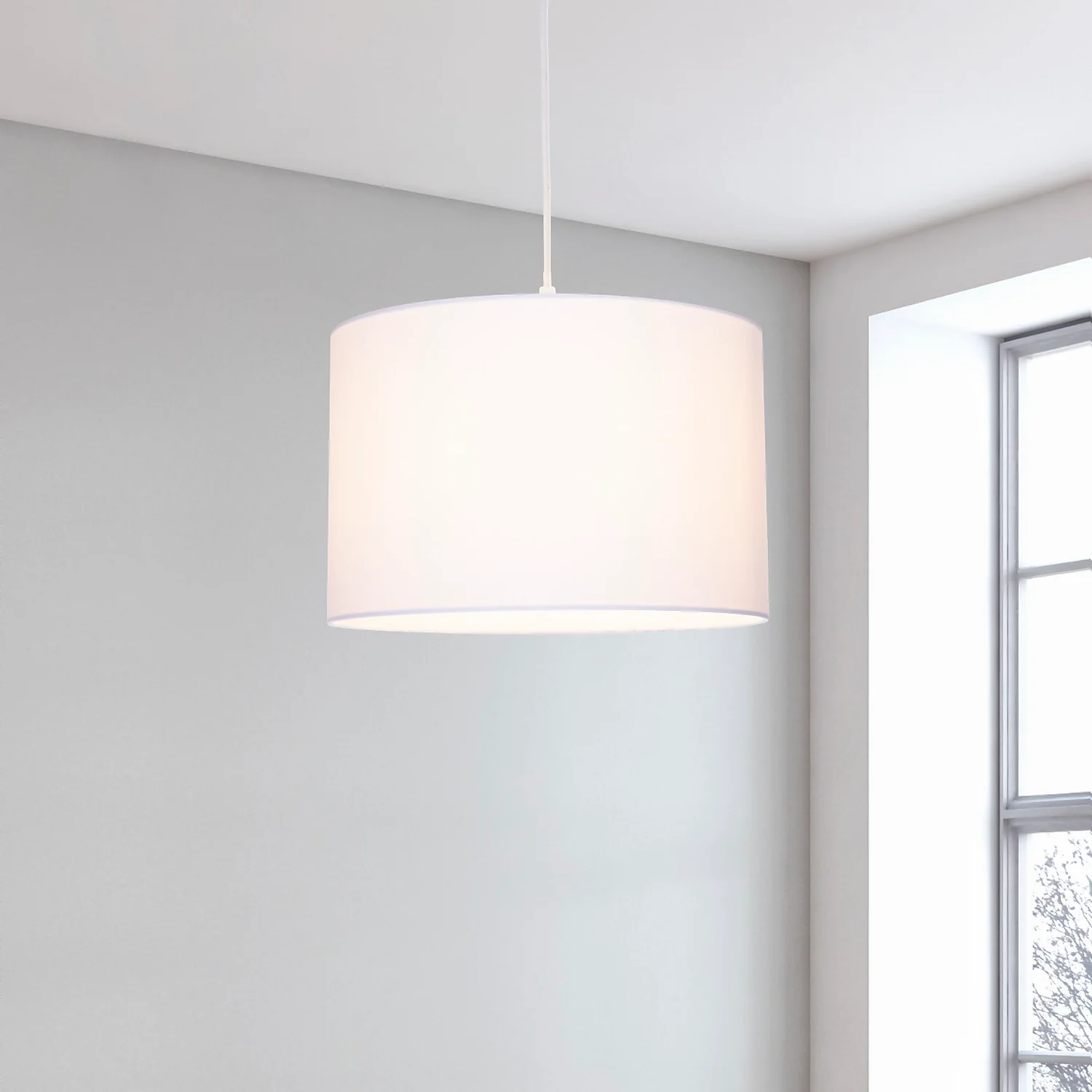 Clyde White Drum Shade - 30cm Clyde White Drum Shade - 30cm -Homebase Sales Store 13139398 3334900551626031