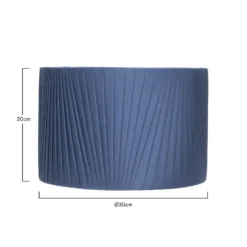 Raye Peacock Drum Pleated Silk Shade - 30cm -Homebase Sales Store 13139399 4054900555878531