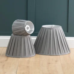 Raye Dove Pleated Taper Silk Shade - 30cm 10 Raye Dove Pleated Taper Silk Shade - 30cm -Homebase Sales Store 13139400 1014944148252362