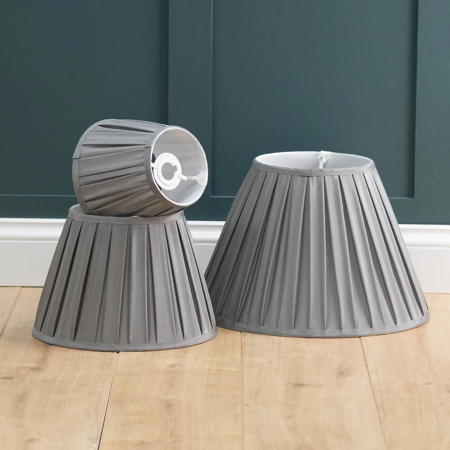 Raye Dove Pleated Taper Silk Shade - 30cm Raye Dove Pleated Taper Silk Shade - 30cm -Homebase Sales Store 13139400 1014944148252362