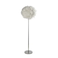 Hattie Feather Floor Lamp - White -Homebase Sales Store 13157970 1724958397113883
