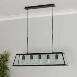 Bellevue 5 Light Industrial Pendant - Black -Homebase Sales Store 13157971 1075049847595586