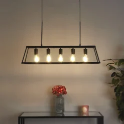 Bellevue 5 Light Industrial Pendant - Black -Homebase Sales Store 13157971 1535007608020530