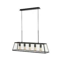 Bellevue 5 Light Industrial Pendant - Black -Homebase Sales Store 13157971 6245049847671201