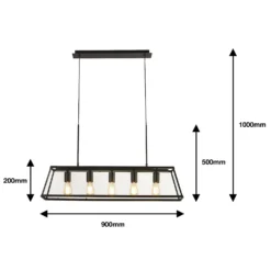 Bellevue 5 Light Industrial Pendant - Black -Homebase Sales Store 13157971 8975009385339690