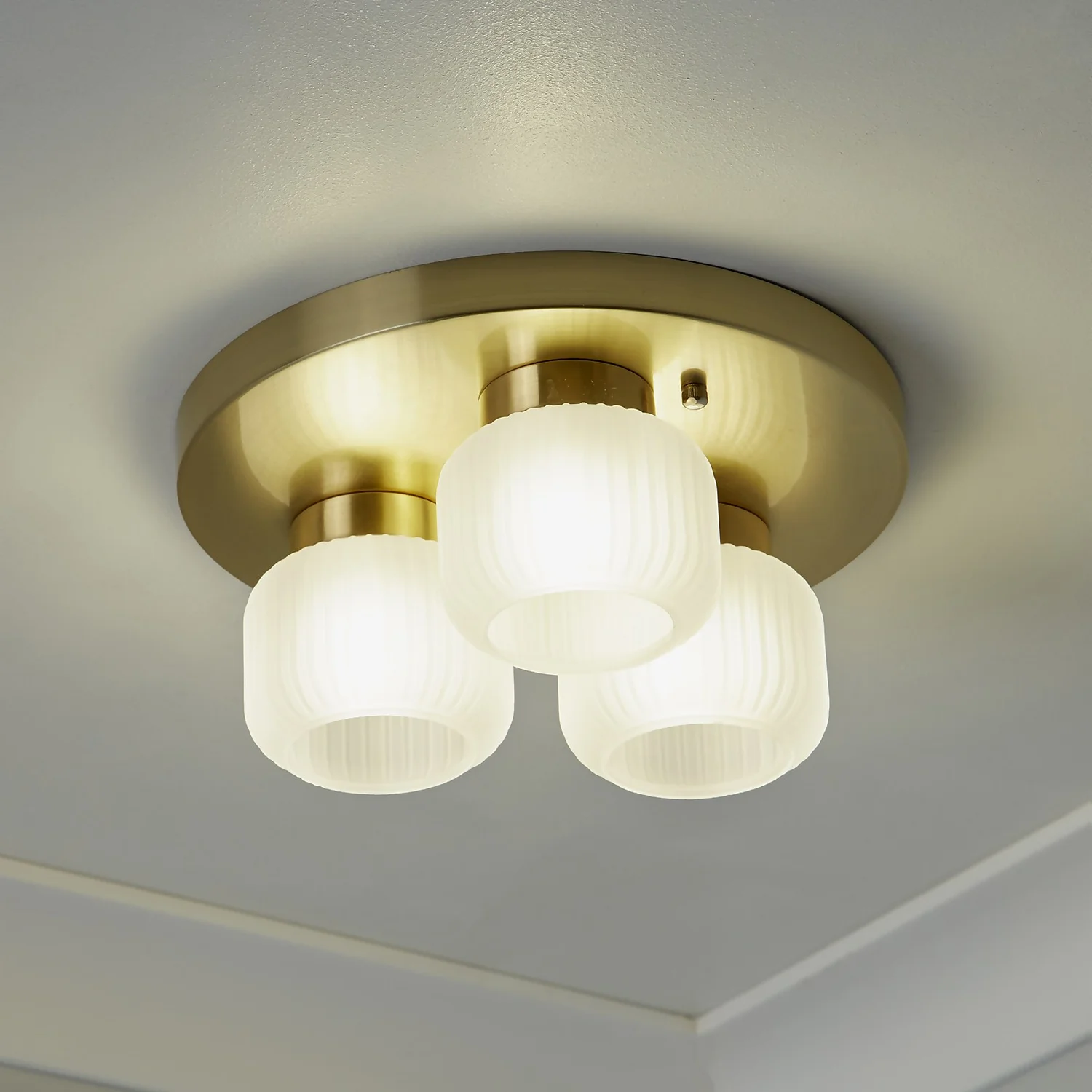 Pearl Frosted 3 Light Flush Ceiling Light Pearl Frosted 3 Light Flush Ceiling Light -Homebase Sales Store 13177665 1475007611870169