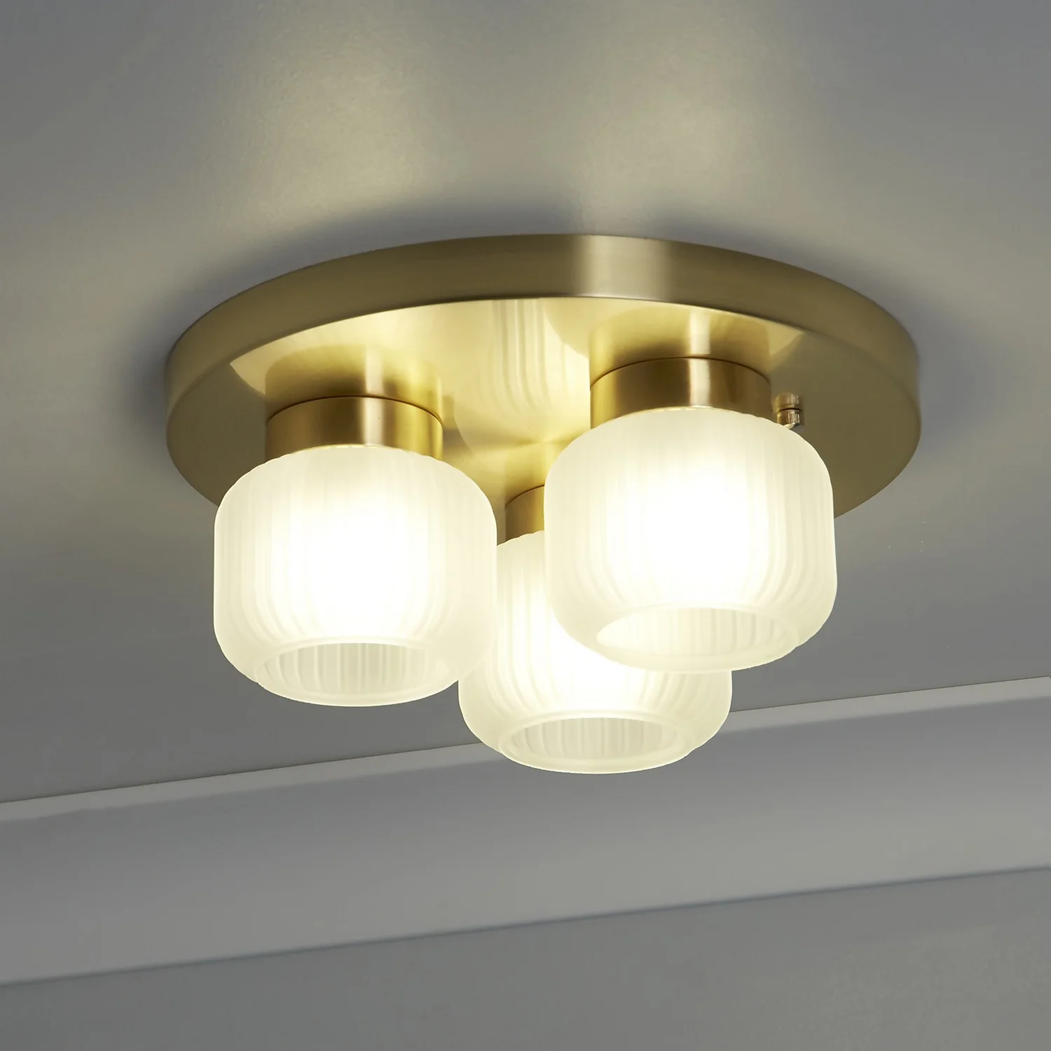 Pearl Frosted 3 Light Flush Ceiling Light Pearl Frosted 3 Light Flush Ceiling Light -Homebase Sales Store 13177665 2025007611905359