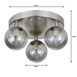 Orb 3 Light Flush Pendant - Nickel Smoke -Homebase Sales Store 13208301 4844909895072691