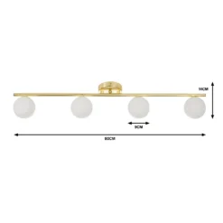 Orb 4 Lamp Spotlight Bar - Brass & Opal 6 Orb 4 Lamp Spotlight Bar - Brass & Opal -Homebase Sales Store 13208303 1574909895071194