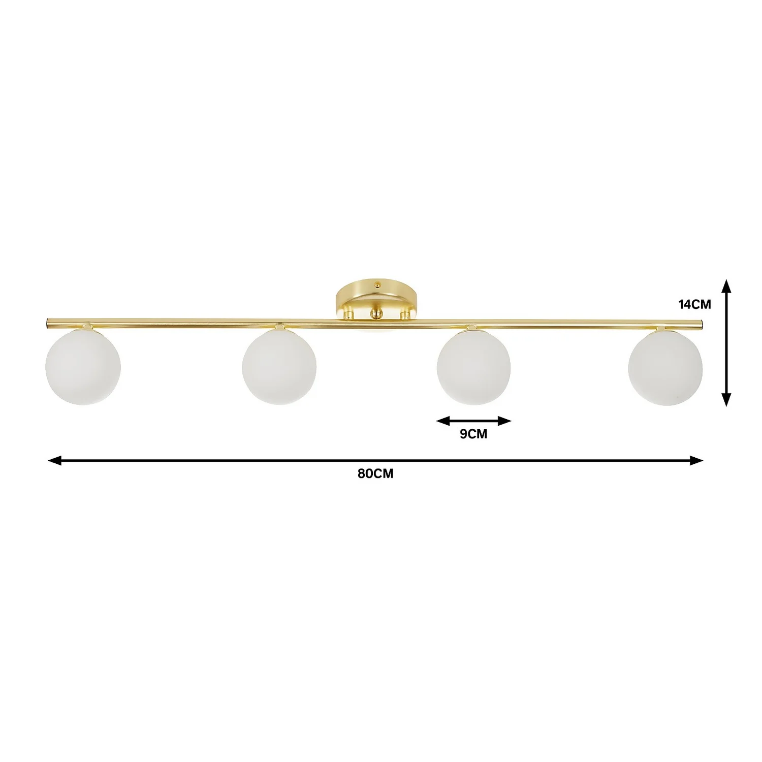 Orb 4 Lamp Spotlight Bar - Brass & Opal Orb 4 Lamp Spotlight Bar - Brass & Opal -Homebase Sales Store 13208303 1574909895071194