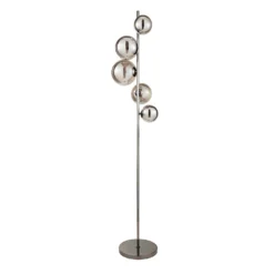 Orb II 5 Light Floor Lamp - Black Chrome Smoke -Homebase Sales Store 13208304 1894896912950637