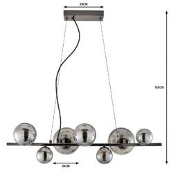 Orb II 7 Light Diner Pendant - Black Chrome Smoke 6 Orb II 7 Light Diner Pendant - Black Chrome Smoke -Homebase Sales Store 13208306 1534909895072433