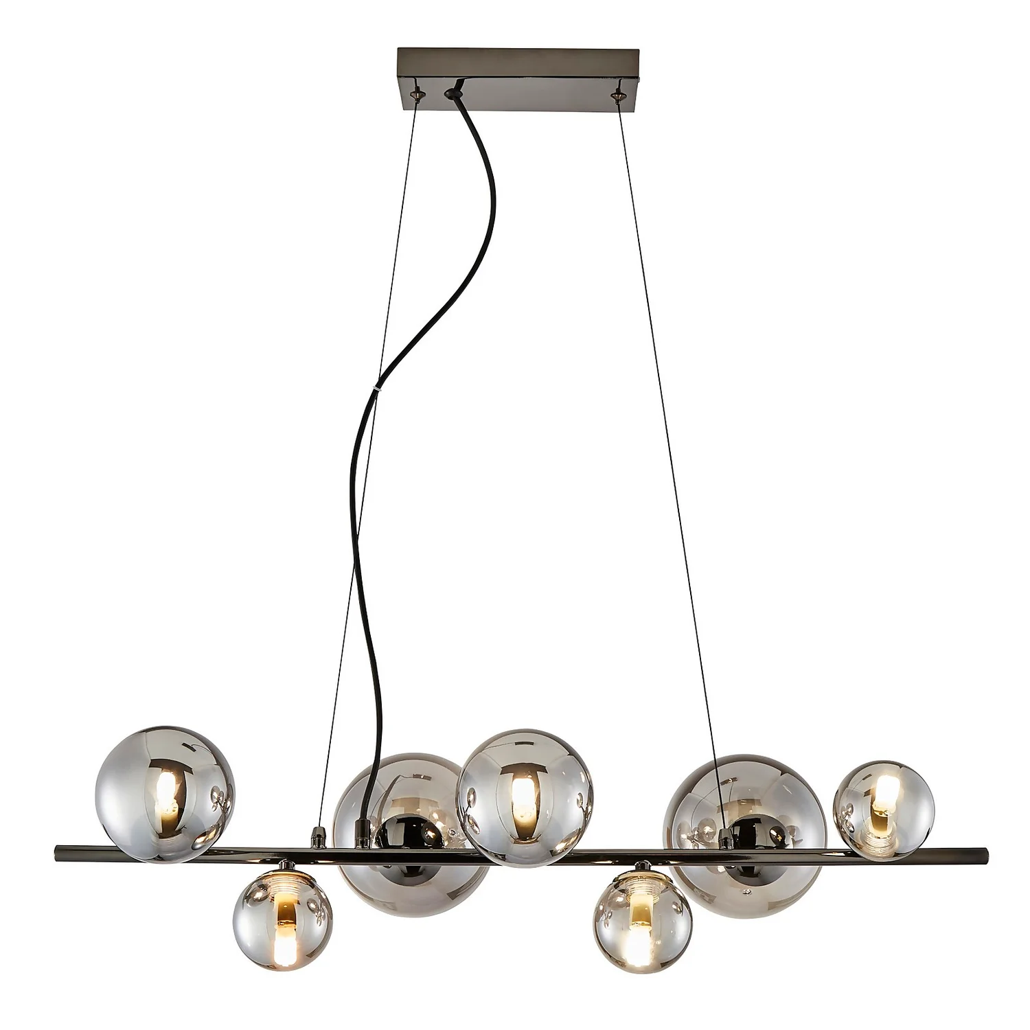 Orb II 7 Light Diner Pendant - Black Chrome Smoke Orb II 7 Light Diner Pendant - Black Chrome Smoke -Homebase Sales Store 13208306 7964896912870321