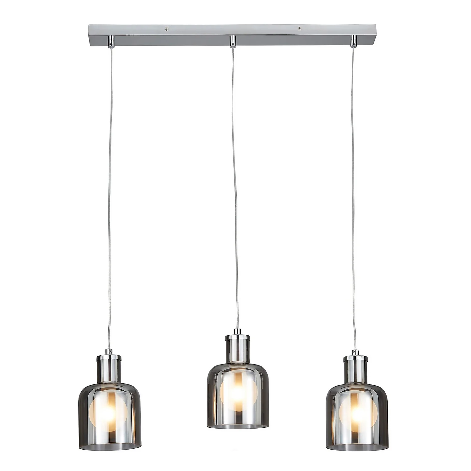 Jinx 3 Light Diner Pendant - Smoked Glass Jinx 3 Light Diner Pendant - Smoked Glass -Homebase Sales Store 13208311 9104896913071969