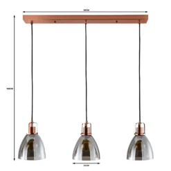 Decan 3 Light Diner Pendant - Smoke & Copper 6 Decan 3 Light Diner Pendant - Smoke & Copper -Homebase Sales Store 13208313 2074909895222745