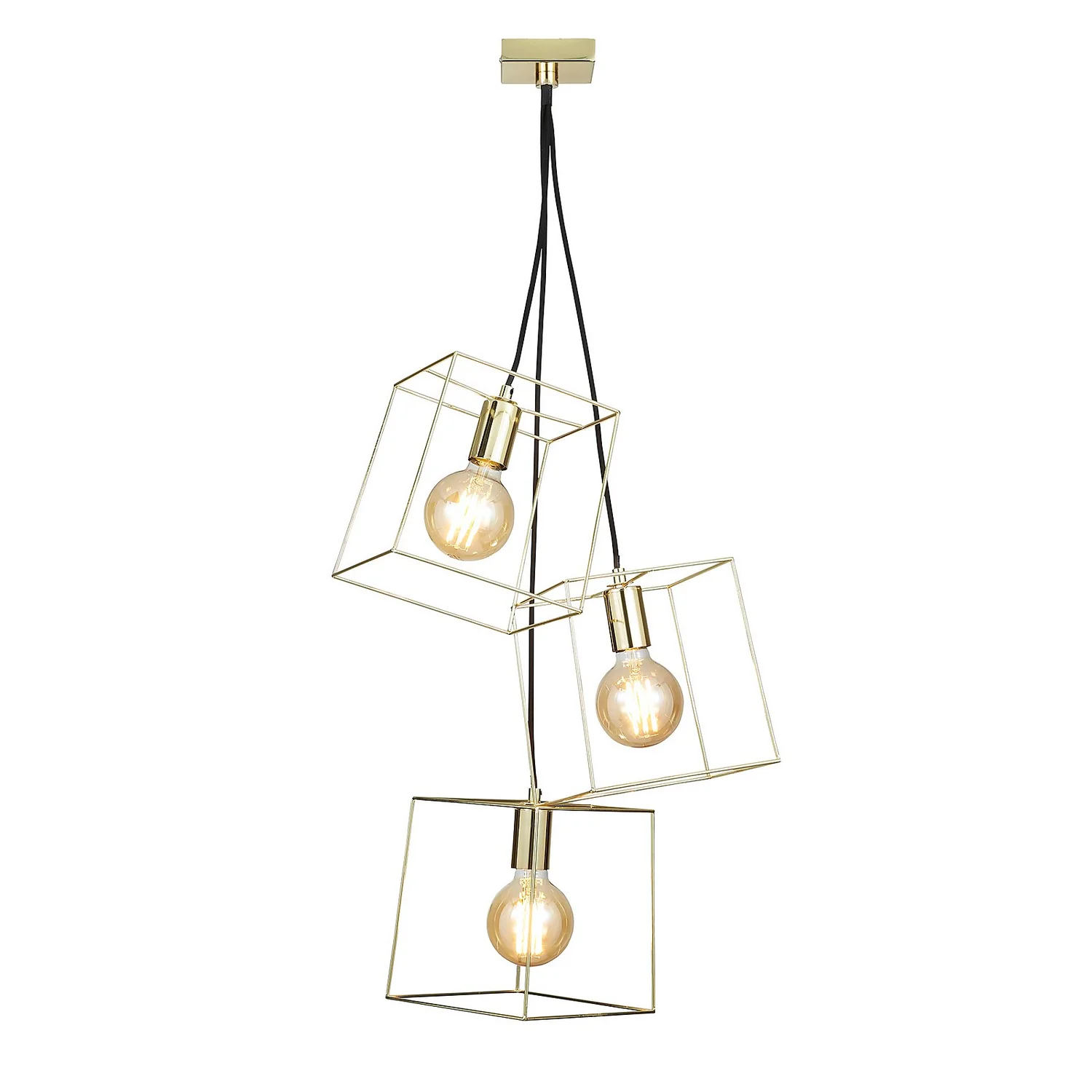 Edge 3 Light Cluster Pendant - Polished Brass Edge 3 Light Cluster Pendant - Polished Brass -Homebase Sales Store 13208317 7844896913103433