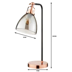 Decan Table Lamp - Smoke & Copper -Homebase Sales Store 13208318 7654909895245419