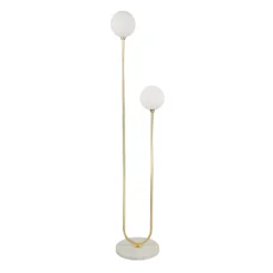 House Beautiful Delta Marble Floor Light - Brass & Opal -Homebase Sales Store 13208322 1994927260346893