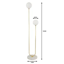 House Beautiful Delta Marble Floor Light - Brass & Opal -Homebase Sales Store 13208322 7424927260460983