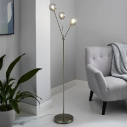 Orb 3 Light Floor Lamp - Nickel Smoke