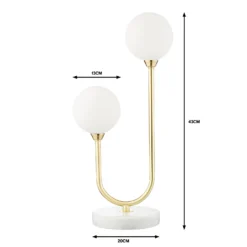 House Beautiful Delta Marble Table Lamp - Brass & Opal -Homebase Sales Store 13208324 1614927260646677