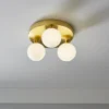 Orb 3 Light Flush Pendant - Brass & Opal -Homebase Sales Store 13208330 1224896913506729