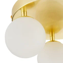Orb 3 Light Flush Pendant - Brass & Opal -Homebase Sales Store 13208330 1984896913623825