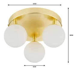 Orb 3 Light Flush Pendant - Brass & Opal -Homebase Sales Store 13208330 6064909895429430