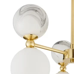 House Beautiful Delta 3 Light Marble Pendant - Brass & Opal 5 House Beautiful Delta 3 Light Marble Pendant - Brass & Opal -Homebase Sales Store 13208336 1634927241741295