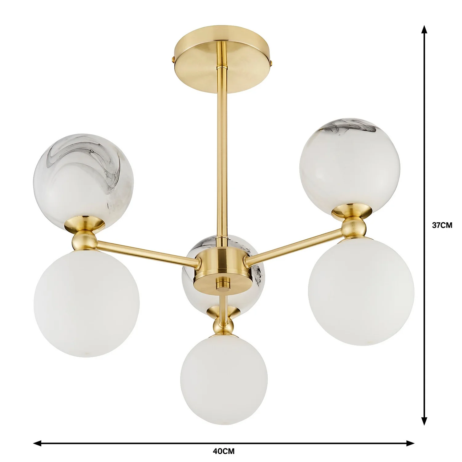 House Beautiful Delta 3 Light Marble Pendant - Brass & Opal House Beautiful Delta 3 Light Marble Pendant - Brass & Opal -Homebase Sales Store 13208336 5664927241764158